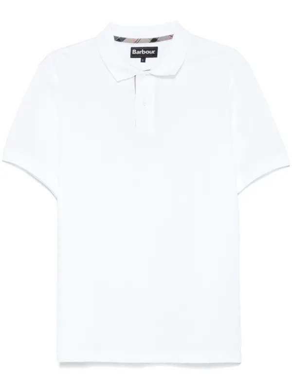 Barbour Tartan Piqué Polo Shirt White FARFETCH IN