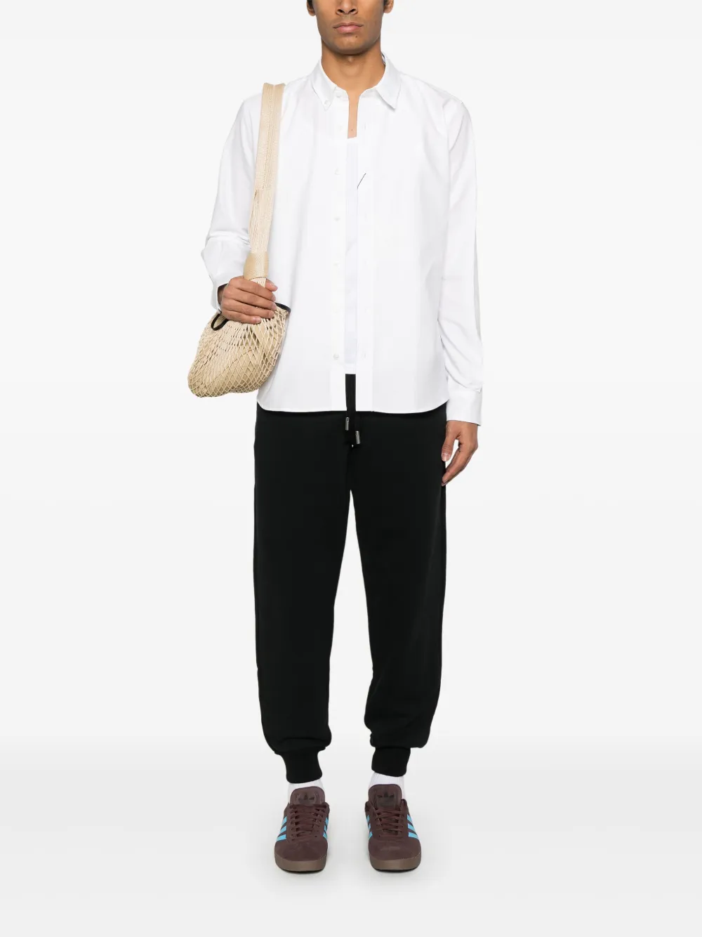 AMI Paris Trainingsbroek met logo patroon Zwart