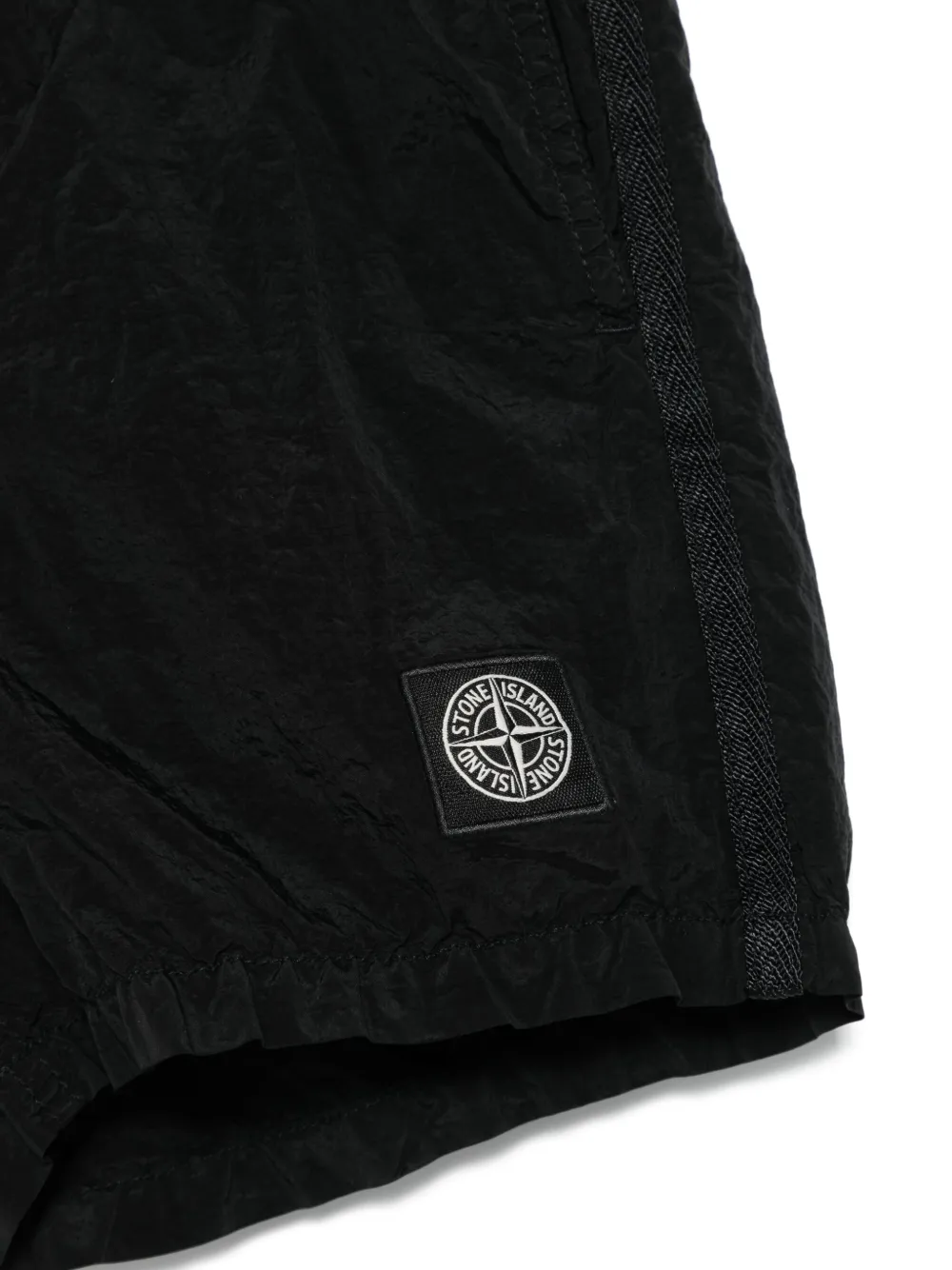 Stone Island Junior Zwembroek met Compass-logopatch Zwart