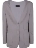 Emporio Armani ribbed single-breasted blazer - Grey