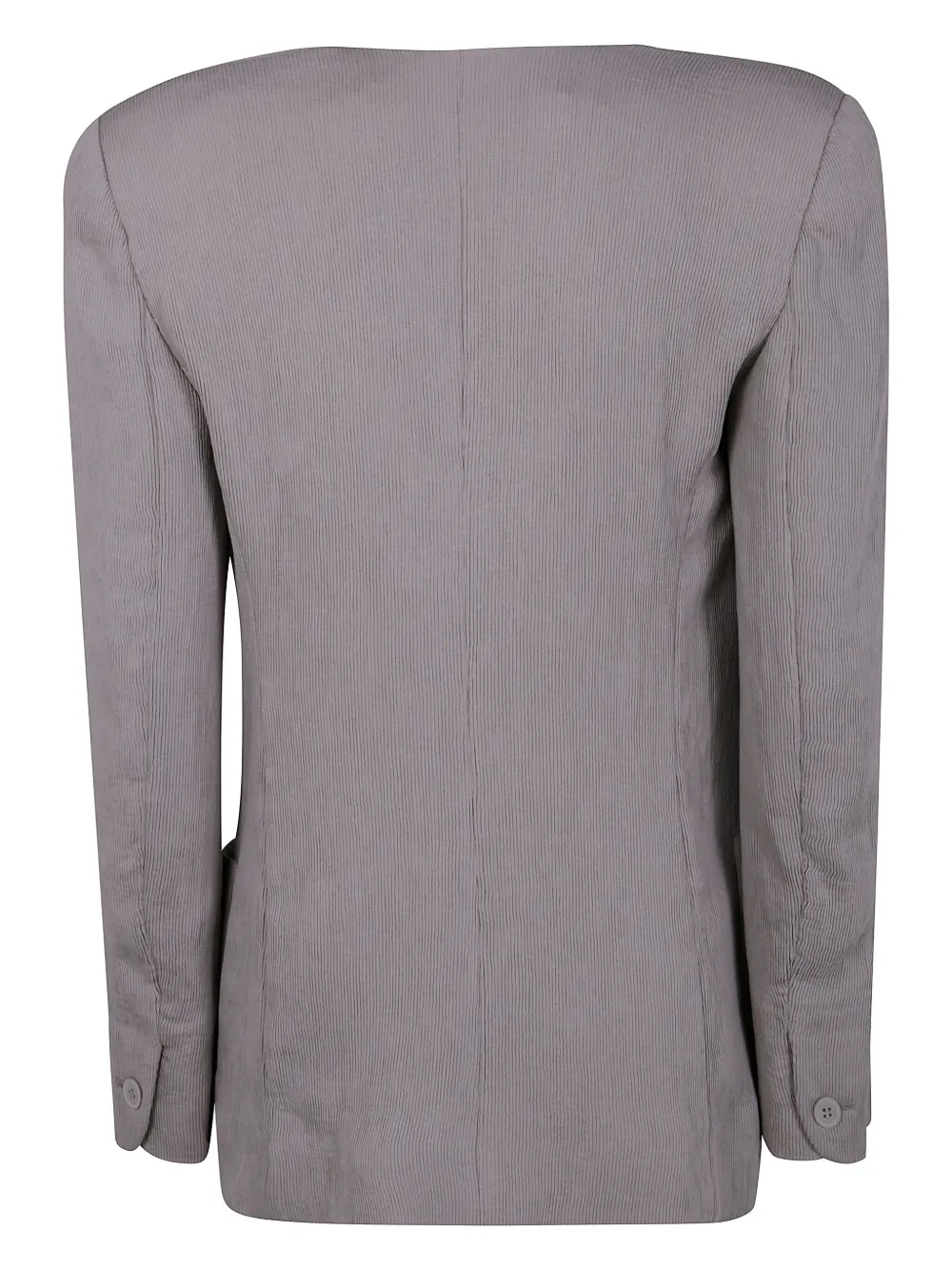 Emporio Armani ribbed single-breasted blazer - Grijs