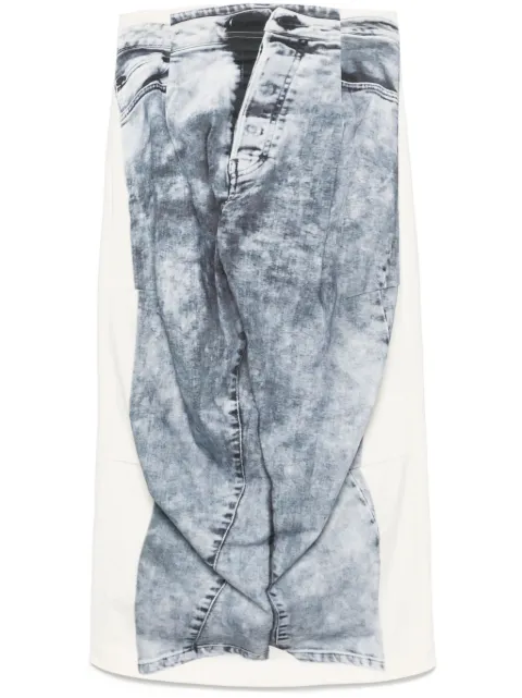 Rundholz trompe l'oeil midi skirt