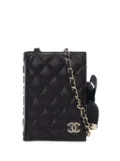 CHANEL Pre-Owned 2021-2024 Quilted Lambskin Book Card Holder On Chain crossbody bag - Black