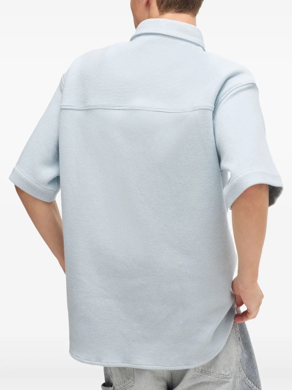 HUGO Geribbeld overhemd Blauw