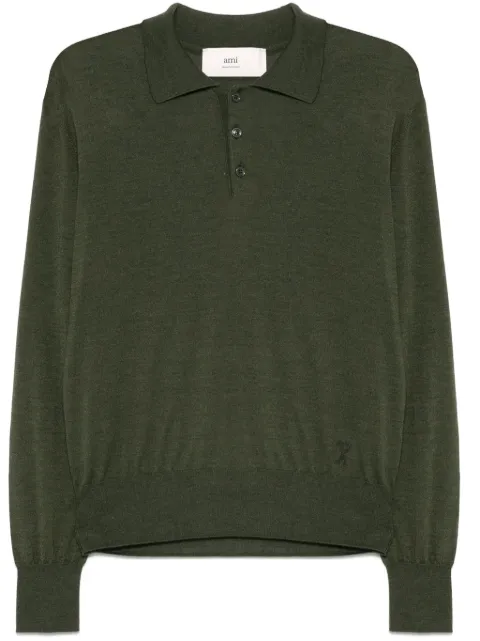 AMI Paris fine-knit polo shirt