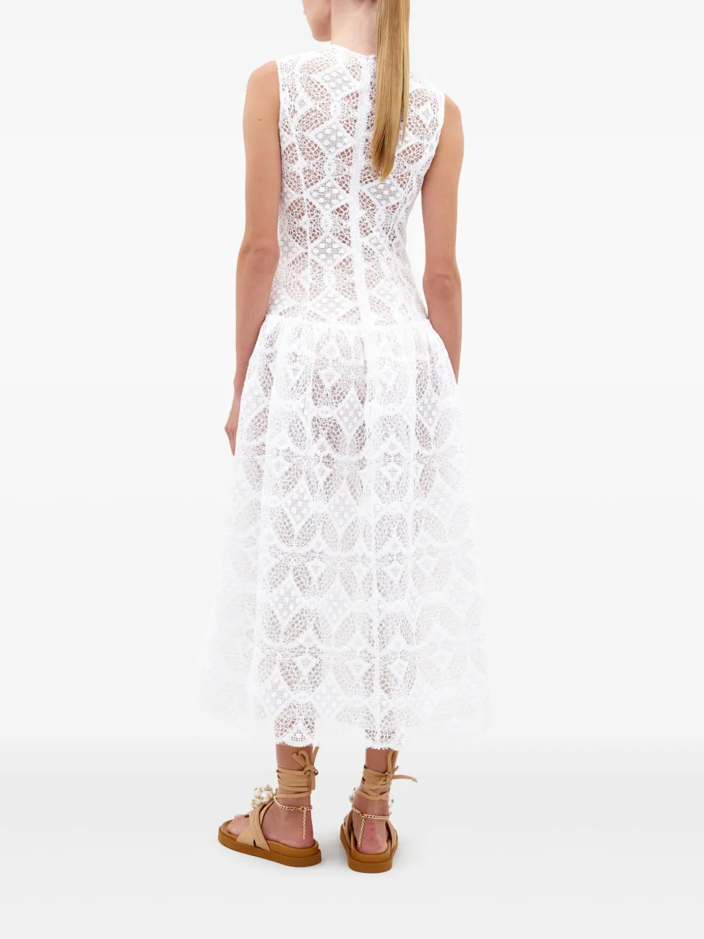 Silvia Tcherassi Paola midi-jurk Wit