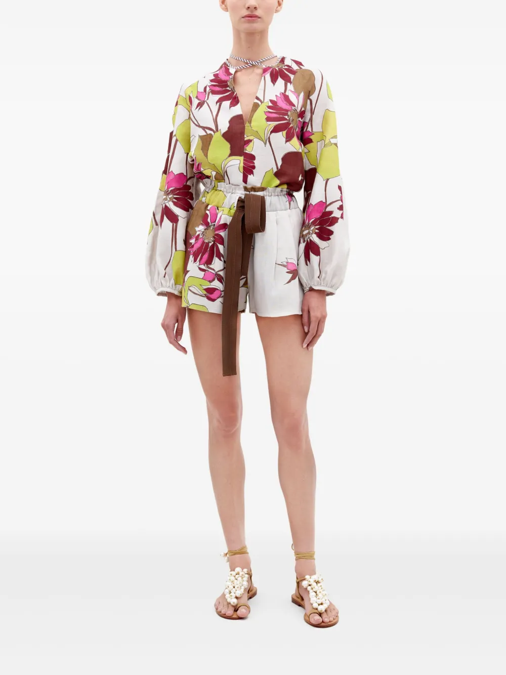 Silvia Tcherassi short à fleurs imprimées | Shorts courts | Image 2