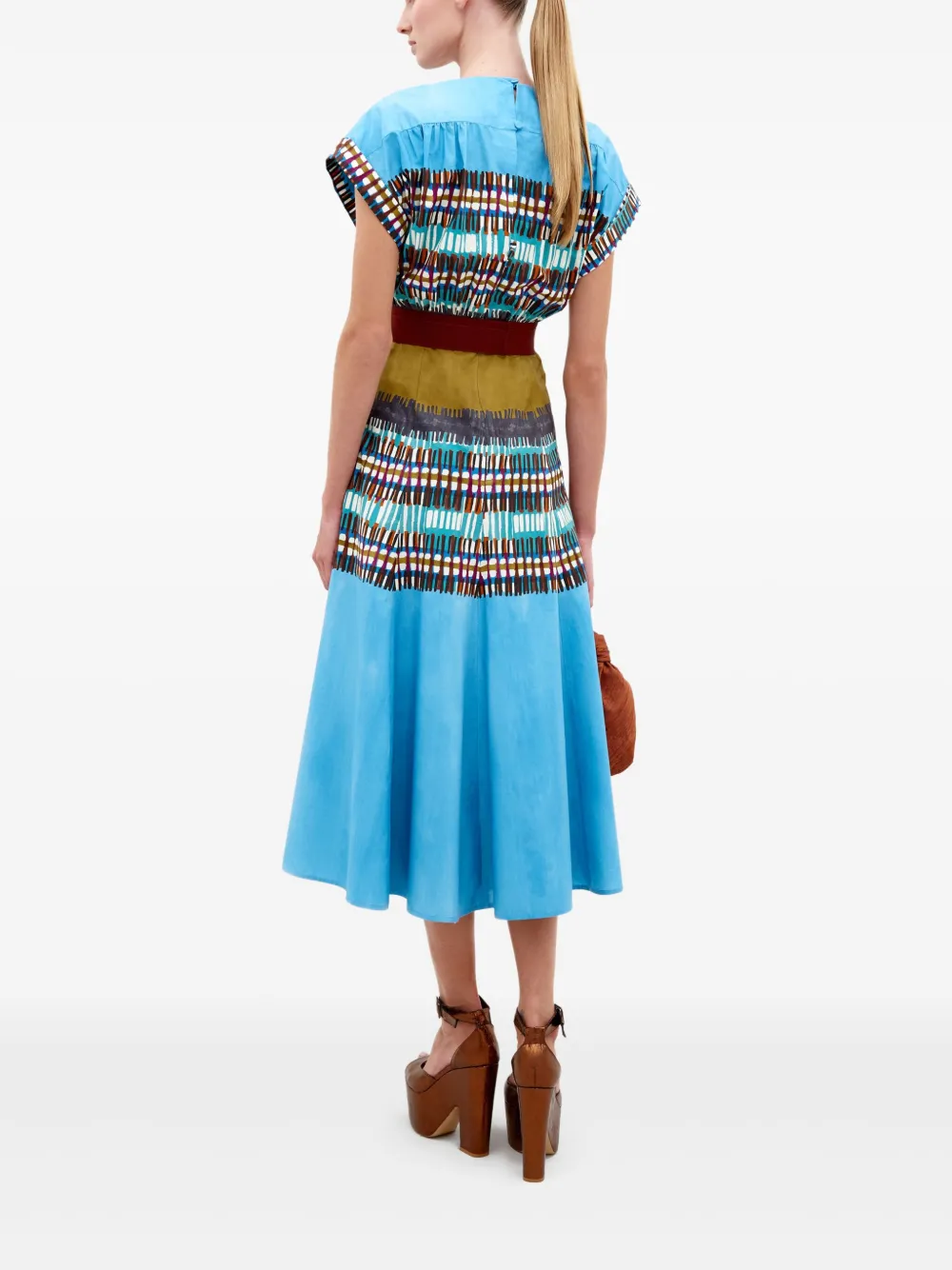 Silvia Tcherassi Sakura midi-jurk Blauw