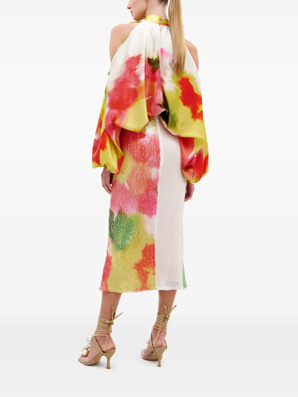Silvia Tcherassi Midi-rok met pailletten Roze