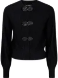 Emporio Armani jewel-detail textured cardigan - Black