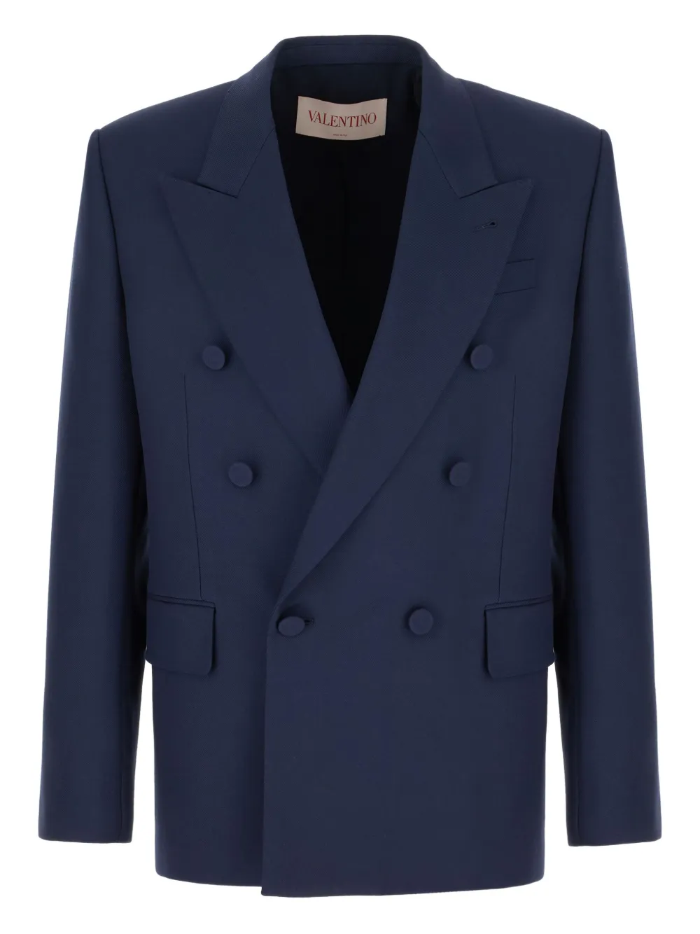 Valentino Garavani Regenjas met dubbele rij knopen Blauw