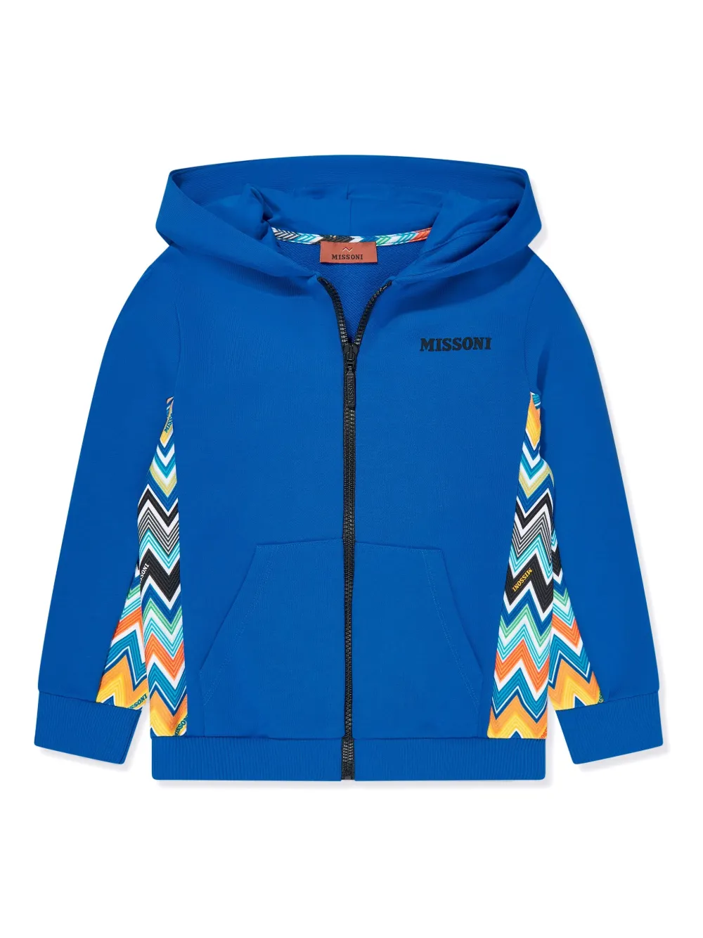 Missoni Kids Hoodie met zigzag-print Blauw