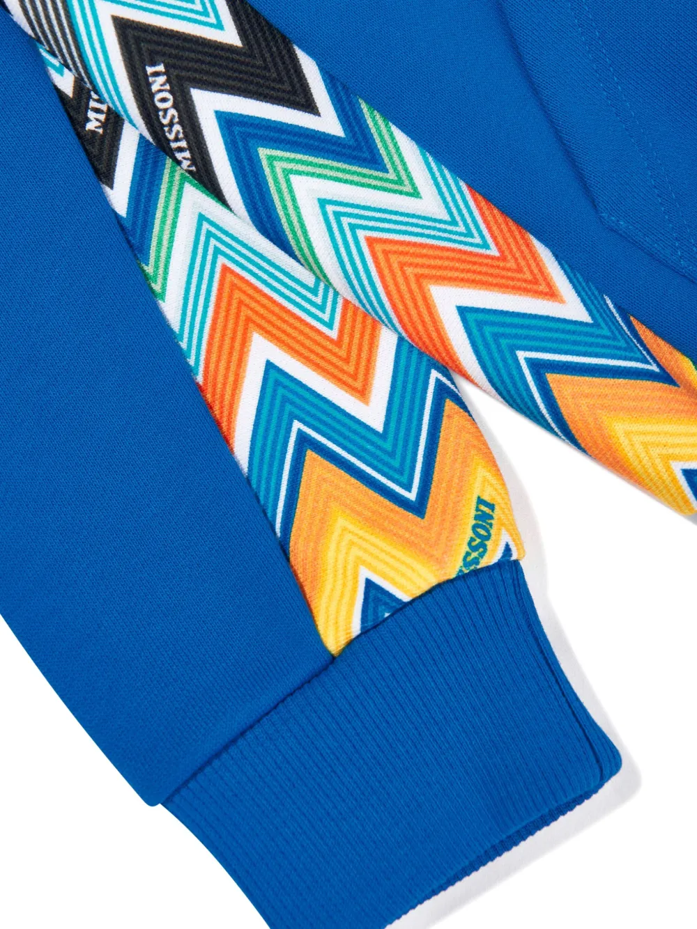 Missoni Kids Hoodie met zigzag-print Blauw