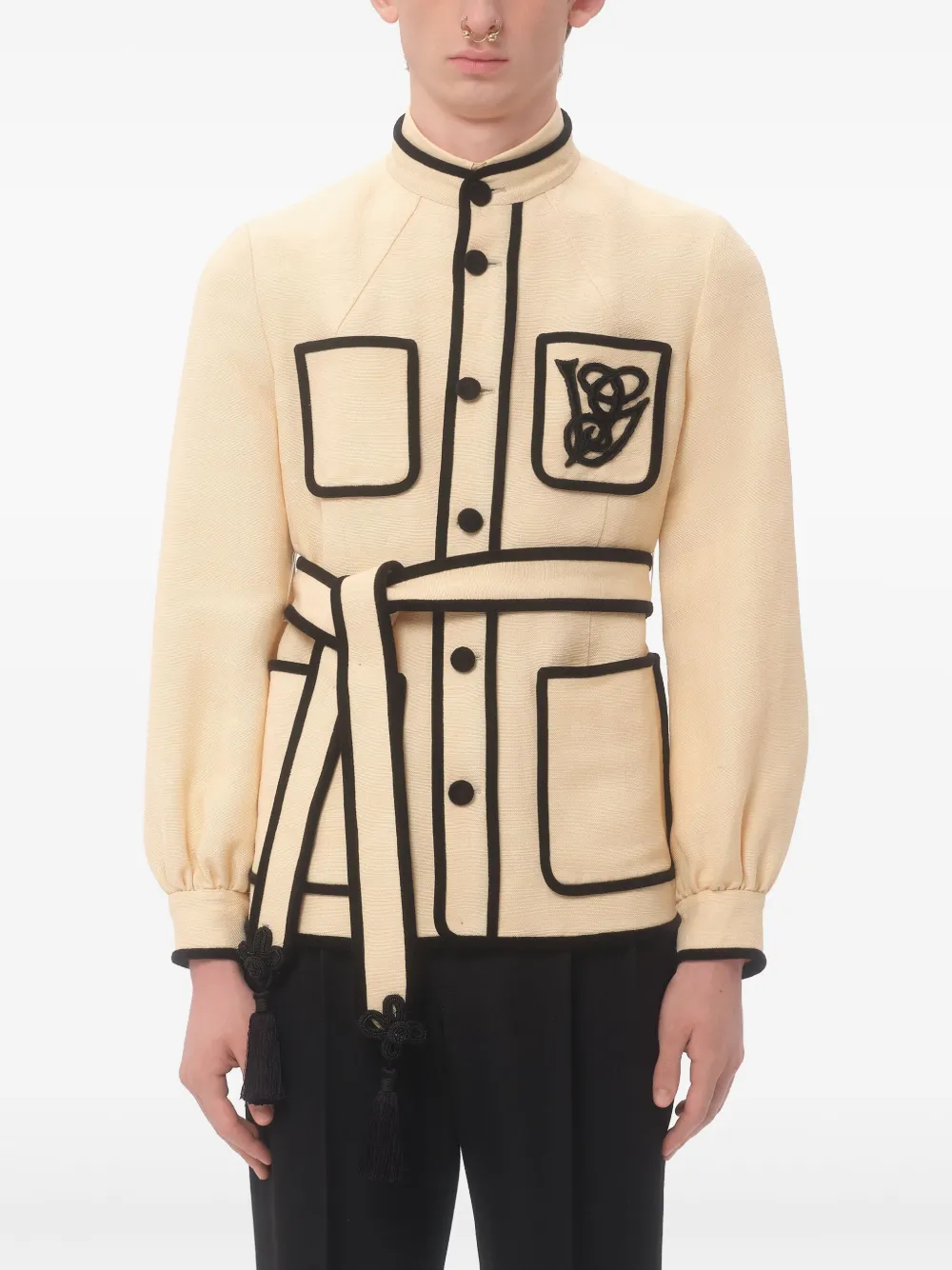 Valentino Garavani Riem met geborduurd logo Beige