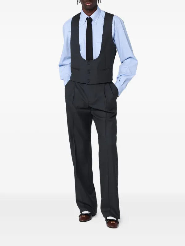 Valentino Garavani Wool Gabardine Trousers | Grey | FARFETCH EG