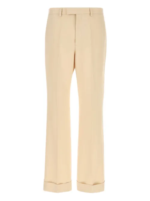 Pantalon en laine à ourlet retroussé - Valentino Garavani - Modalova