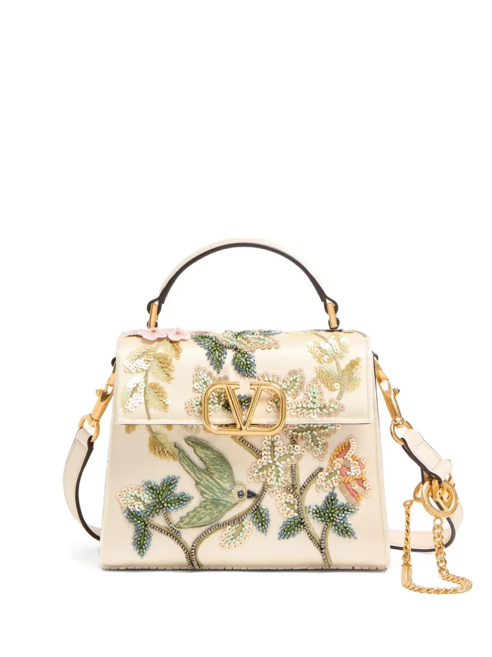 Valentino Garavani VLogo Moon kleine shopper Beige