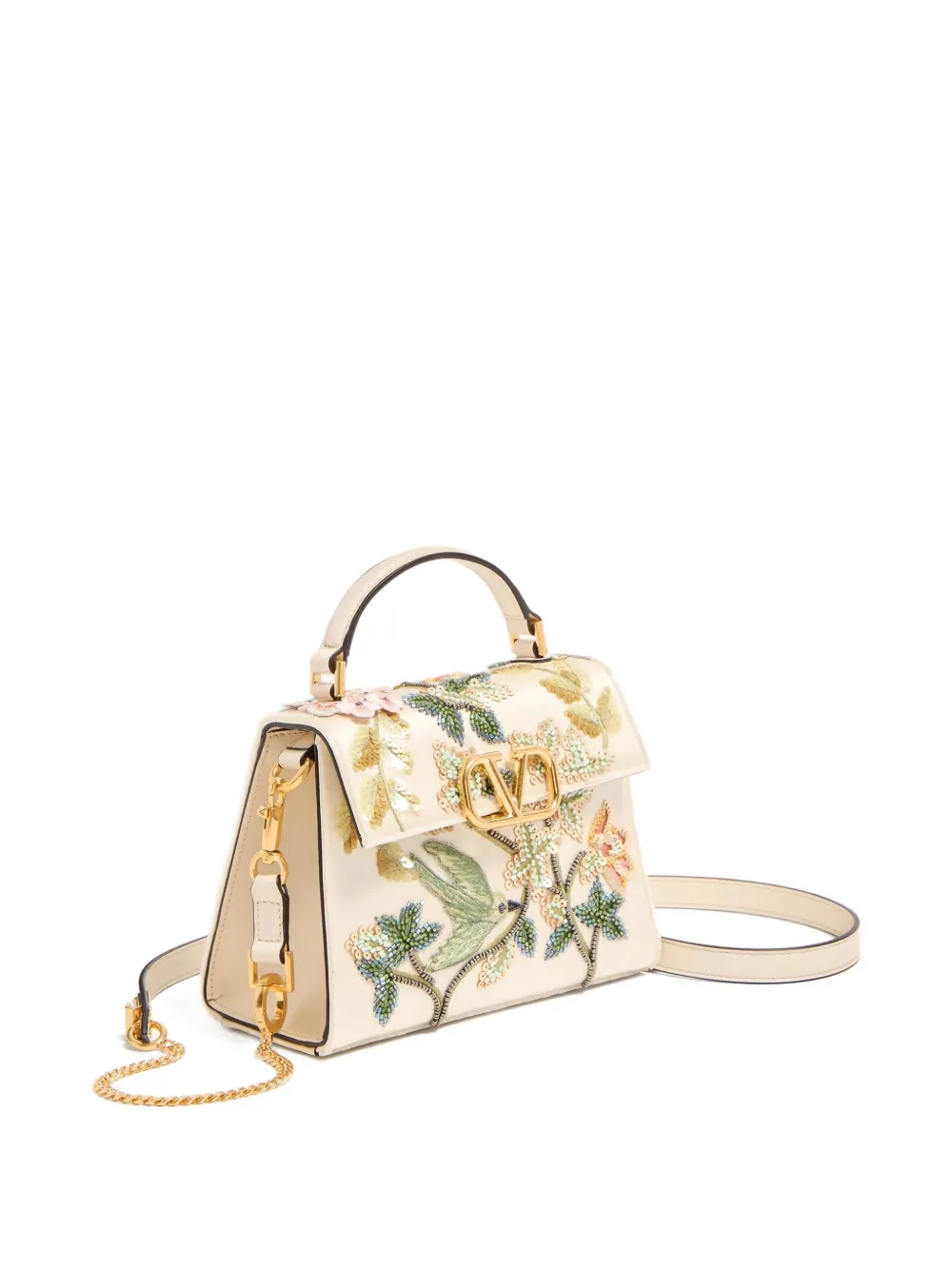 Valentino Garavani VLogo Moon kleine shopper Beige