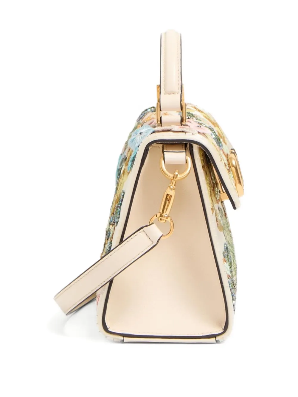 Valentino Garavani VLogo Moon kleine shopper Beige