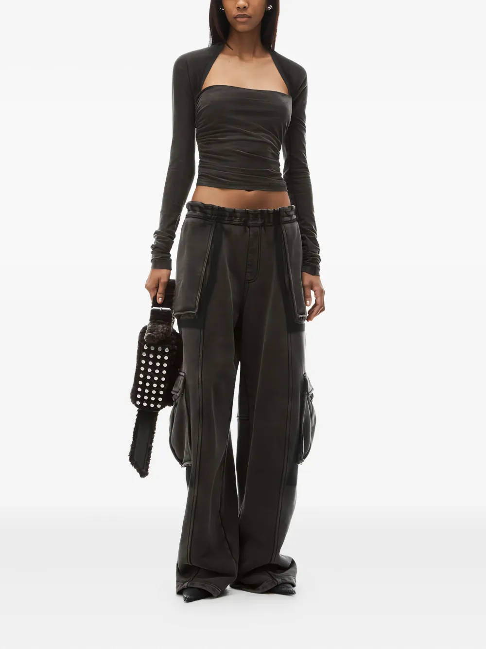 Alexander Wang long-sleeved ruched top Grijs