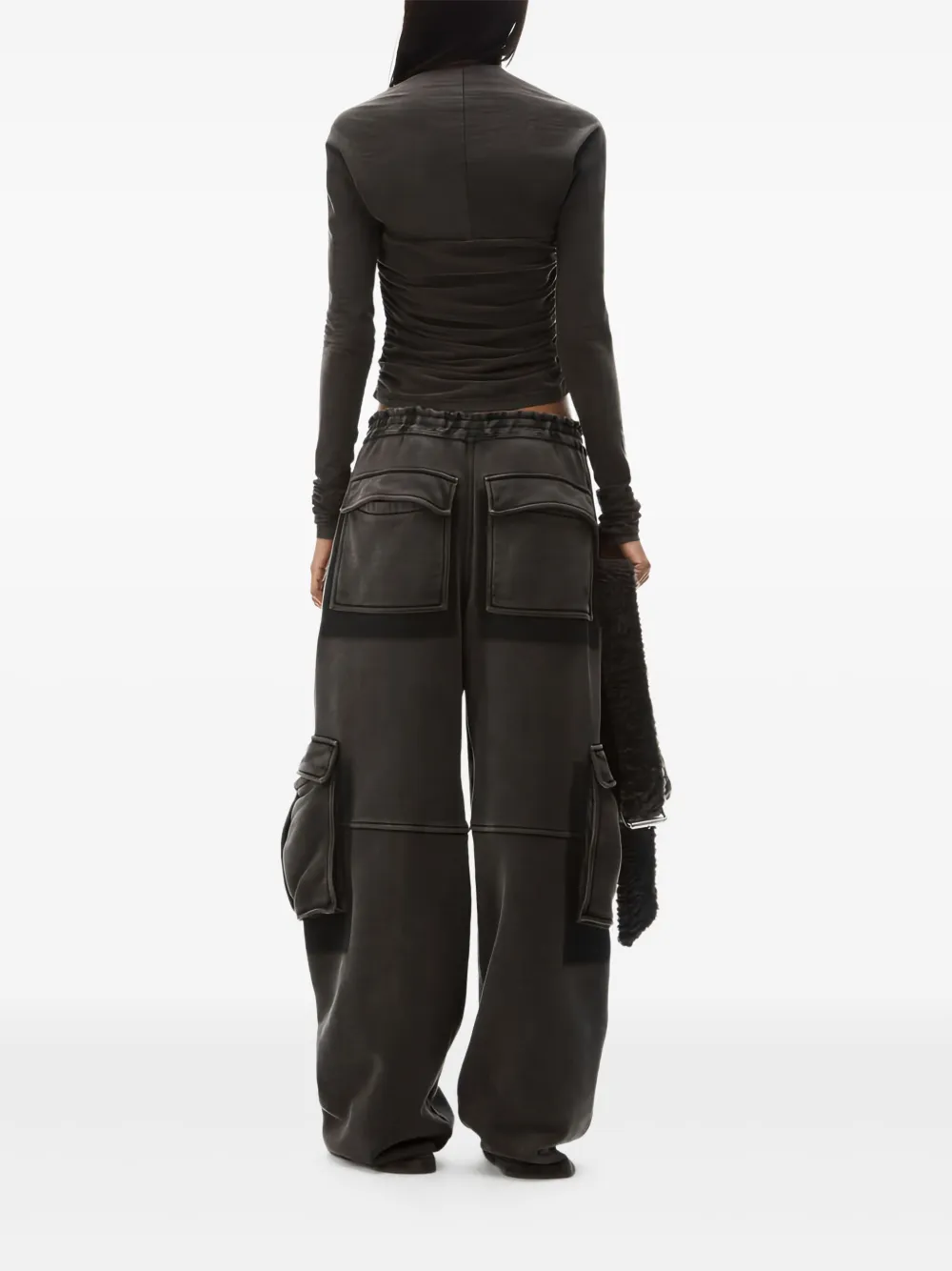 Alexander Wang long-sleeved ruched top Grijs
