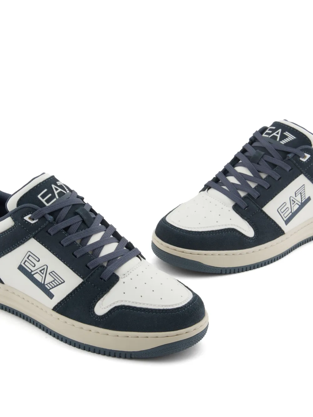 Ea7 Emporio Armani Sneakers met logo-applicatie Blauw