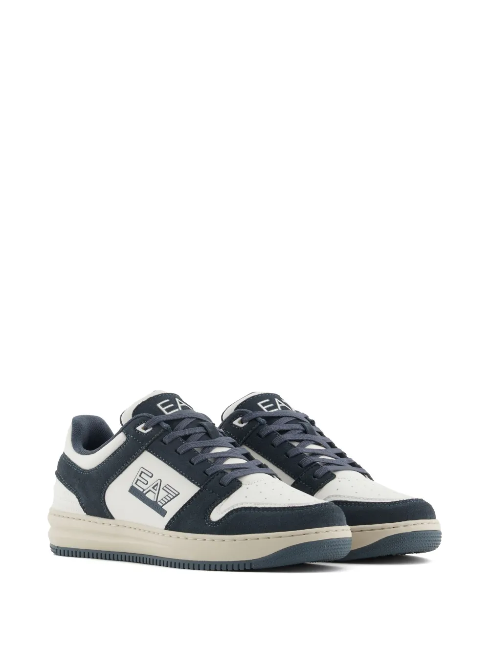 Ea7 Emporio Armani Sneakers met logo-applicatie Blauw