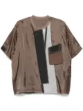 Kolor panelled T-shirt - Brown