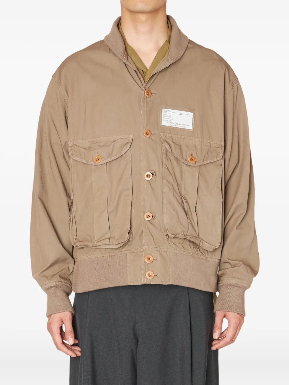 Kolor patch-pocket button-fastening jacket Beige