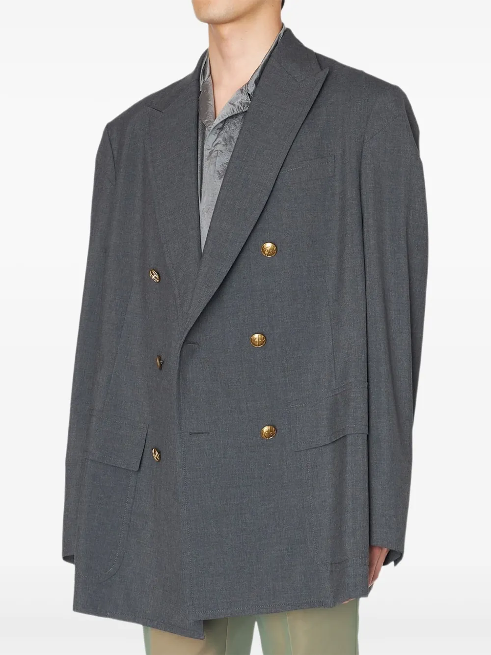 Kolor Double-breasted Jacket In Gray