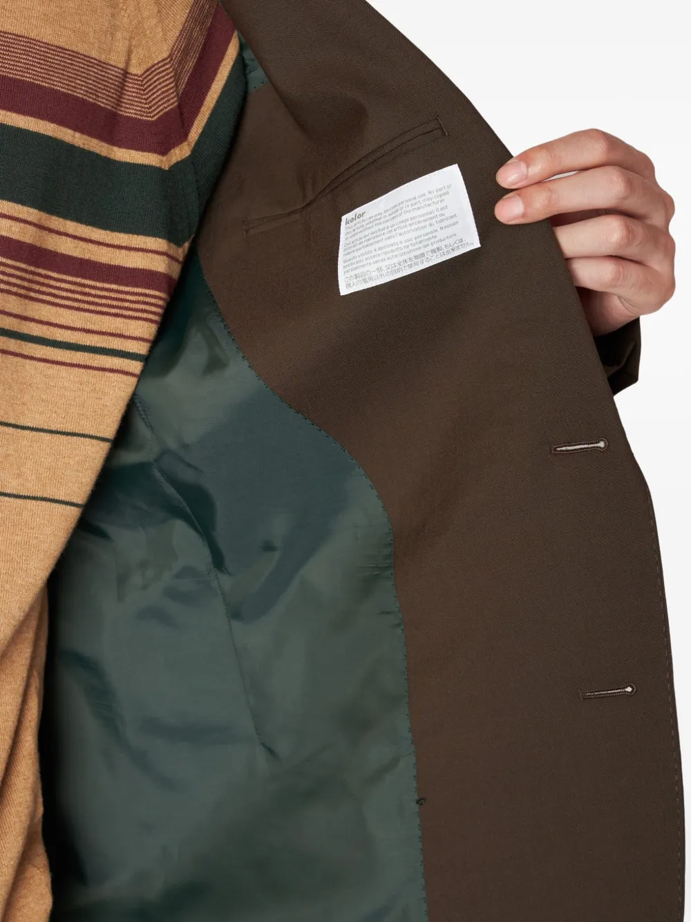 Kolor Blazer met enkele rij knopen Bruin