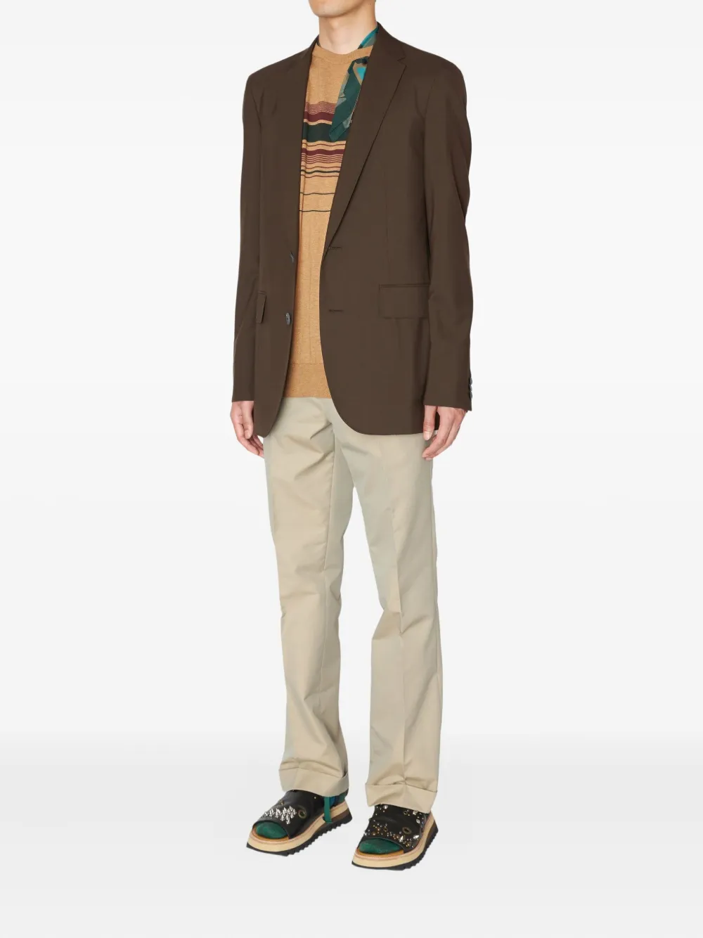 Kolor Blazer met enkele rij knopen Bruin