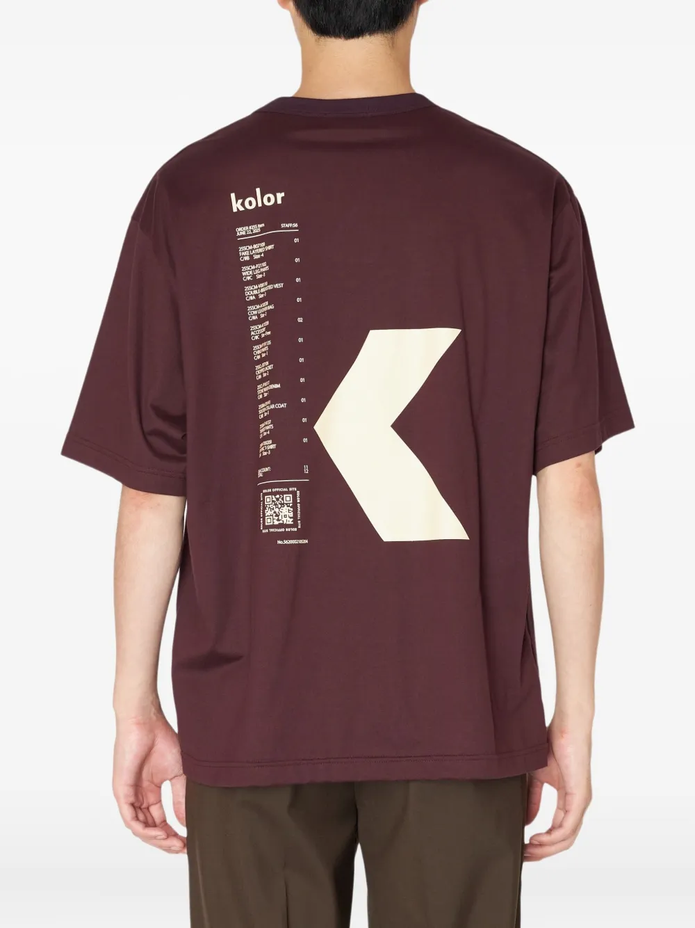 Kolor T-shirt met print - Bruin