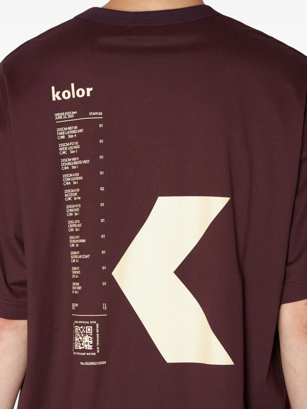Kolor T-shirt met print Bruin