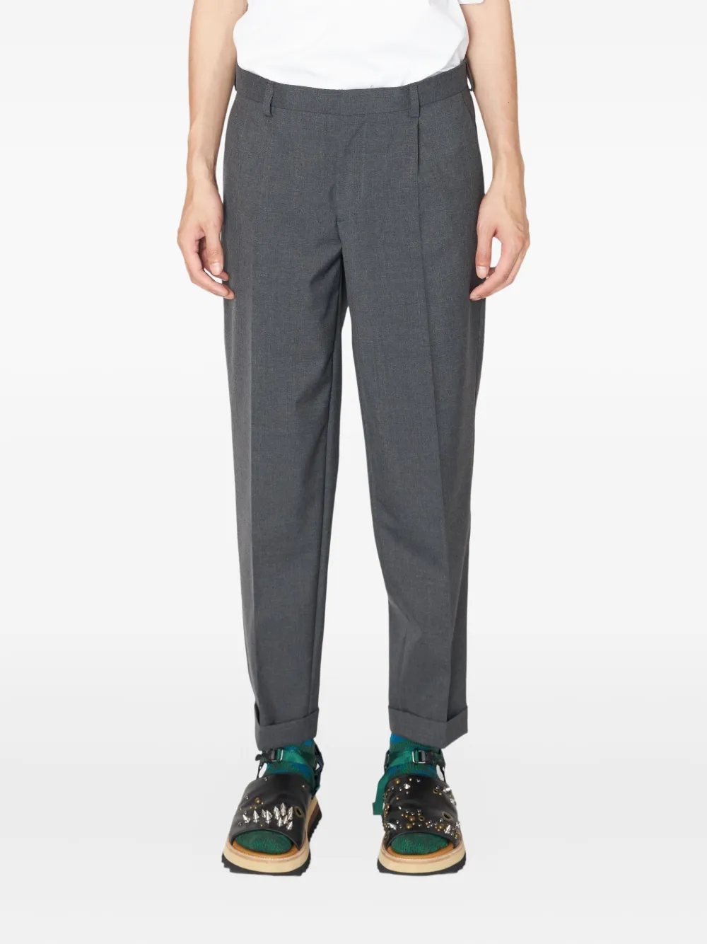 Kolor Pleated Cuffed Trousers In Gold