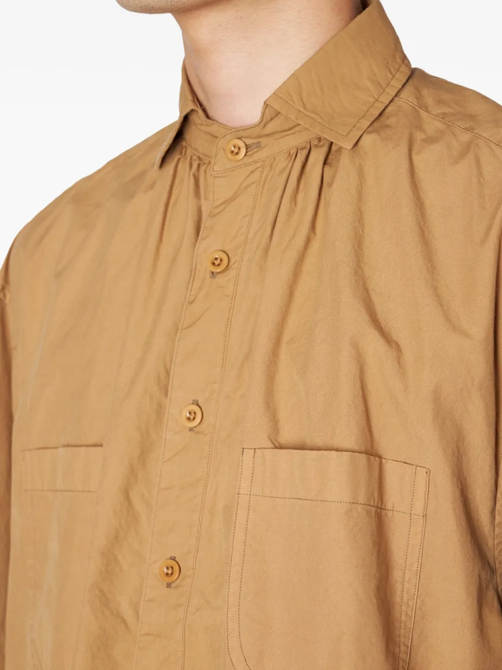 Kolor Button-down overhemd met zak Bruin
