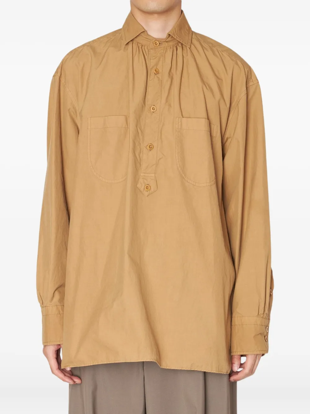 Kolor Button-down Pocket Shirt In Brown