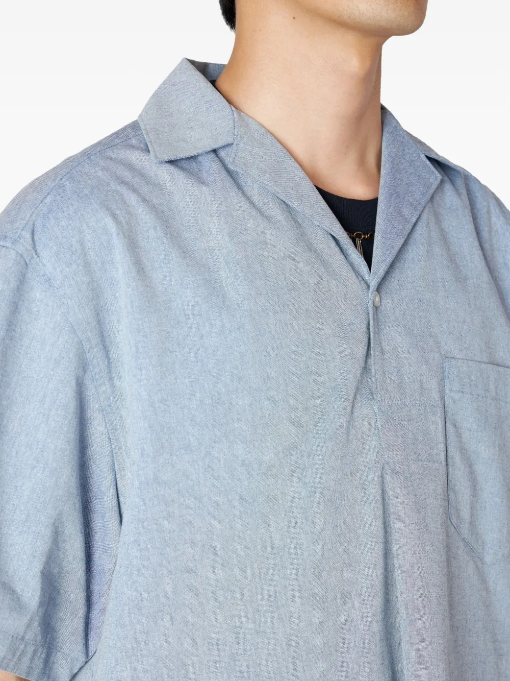Kolor overhemd met korte mouwen Blauw