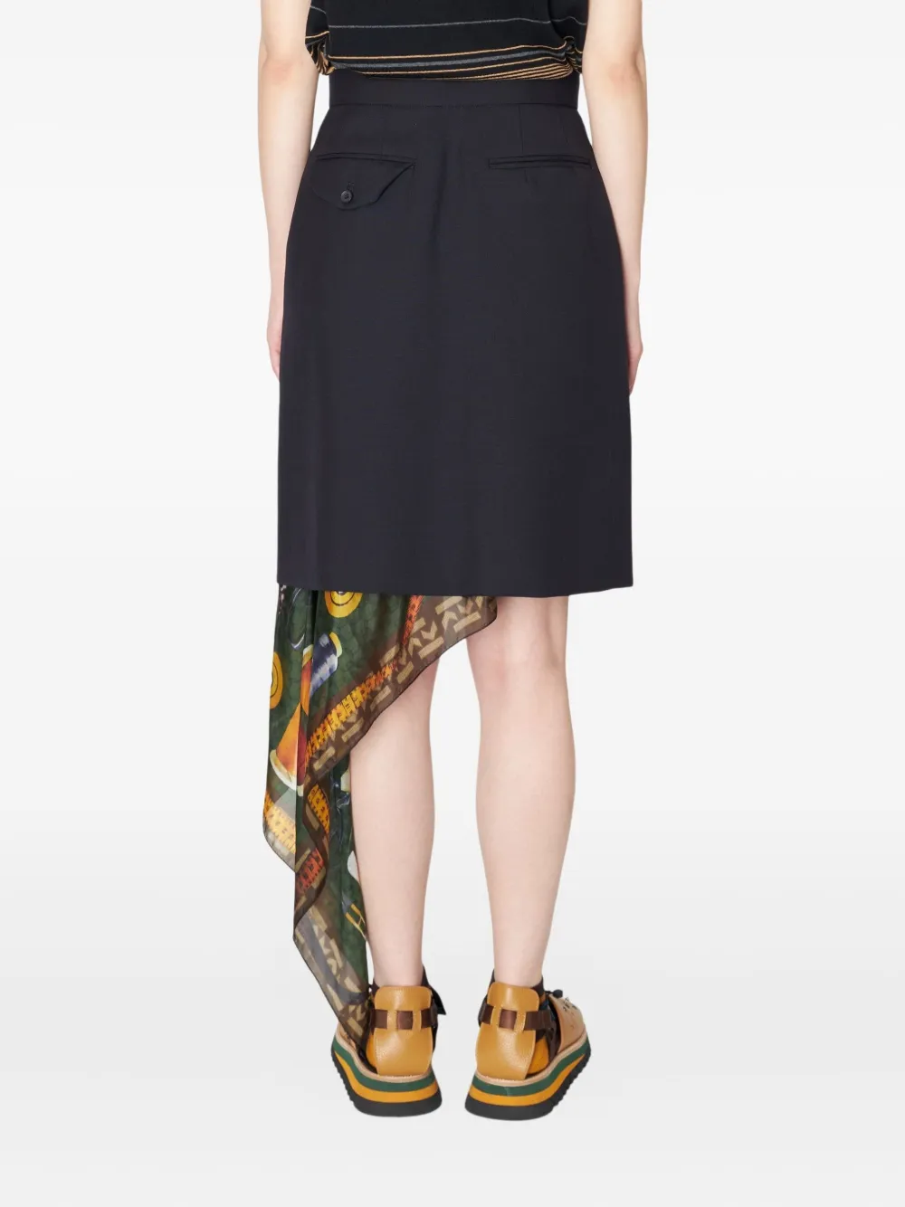 Kolor Midi-rok met gedrapeerd detail Zwart