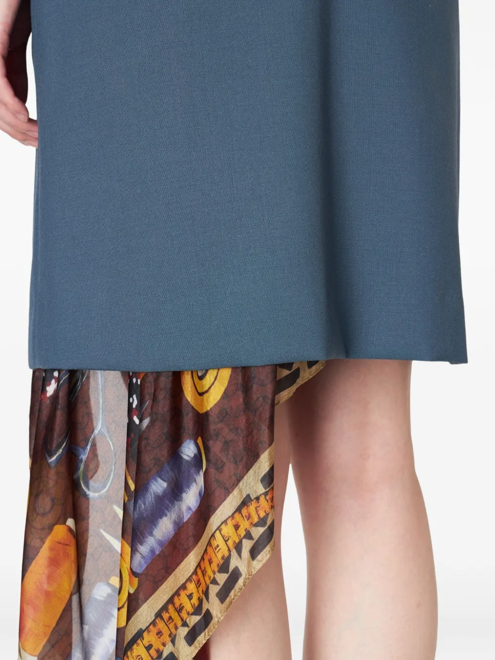 Kolor Midi-rok met zijden vlak Blauw