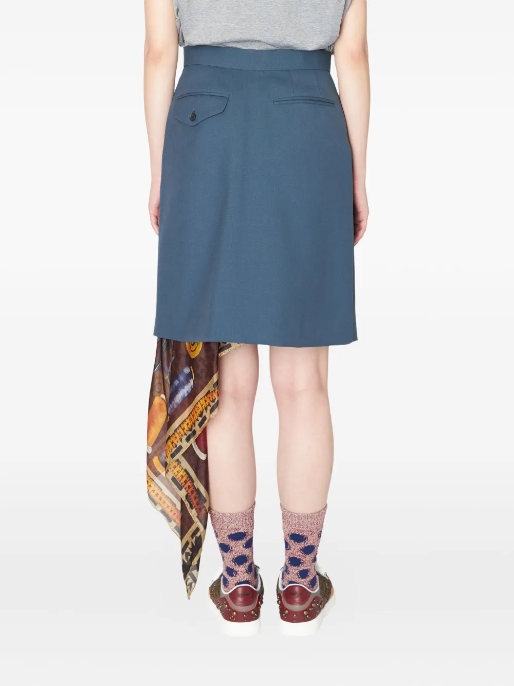 Kolor Midi-rok met zijden vlak Blauw