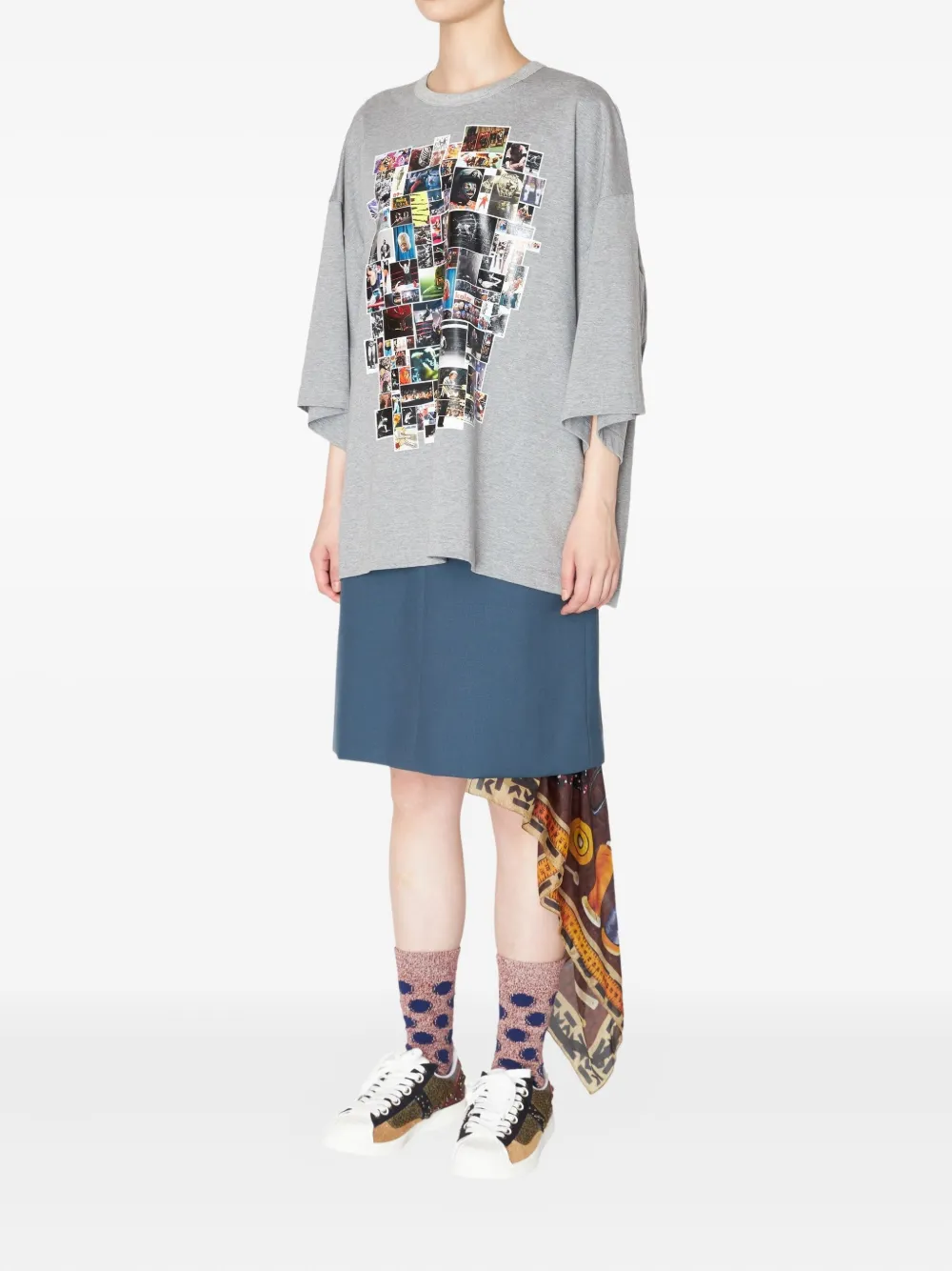 Kolor Midi-rok met zijden vlak - Blauw