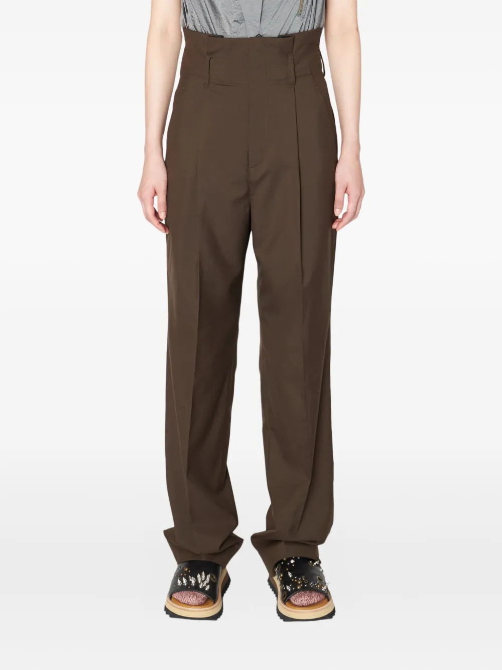 Kolor High waist plooibroek Bruin