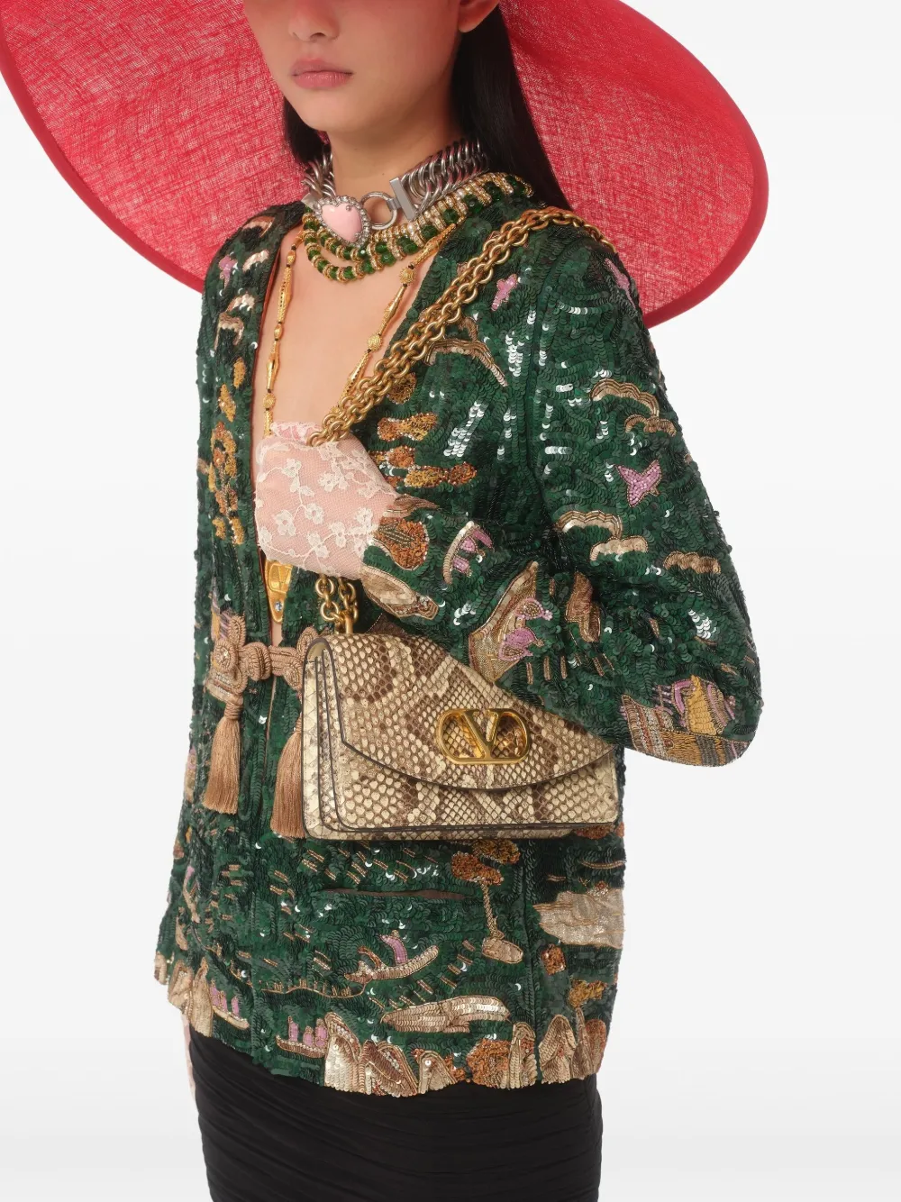 Valentino Small Vain Shoulder Bag In Animal Print