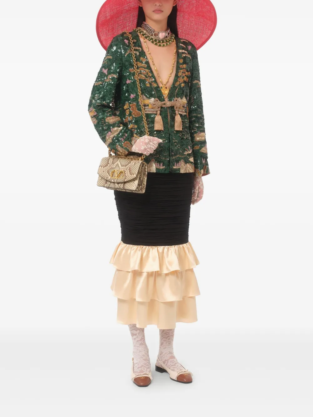 Valentino Small Vain Shoulder Bag In Animal Print