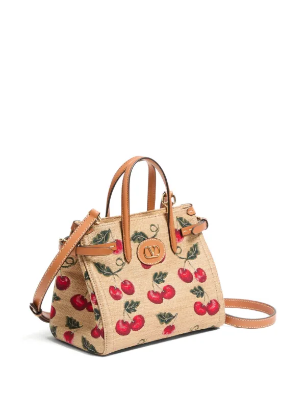 VALENTINO Antibes チェリートート Valentino Garavani Antibes Medium Cherry Tote Bag in Cotton
