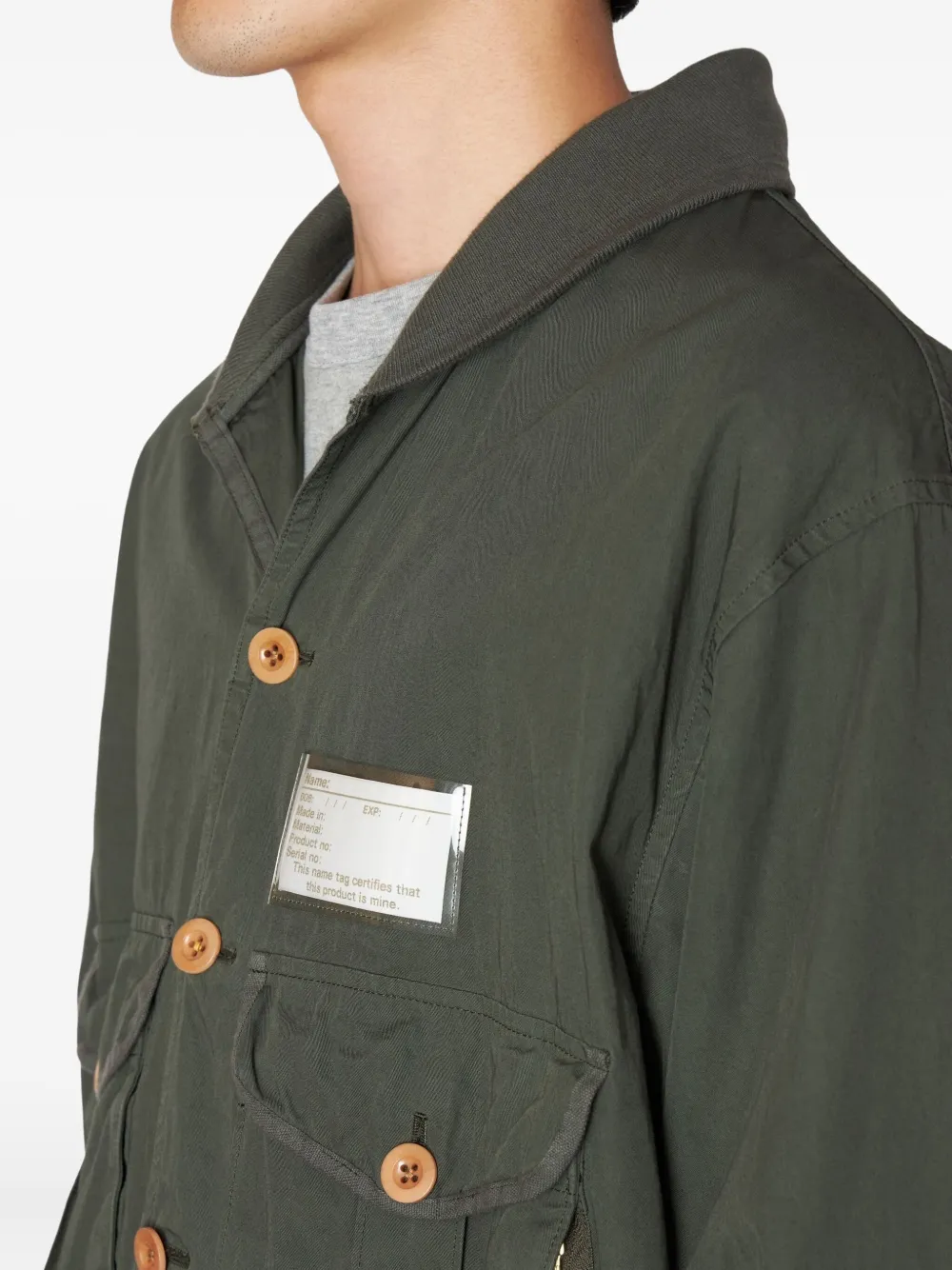 Kolor Buttoned Patch-pocket Jacket In Green