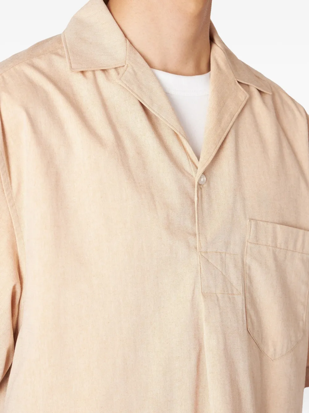 Kolor overhemd met korte mouwen - Beige