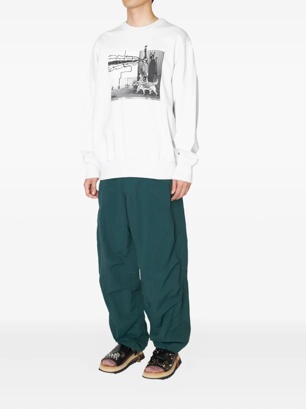 Kolor Broek met zak met knoopsluiting - Groen