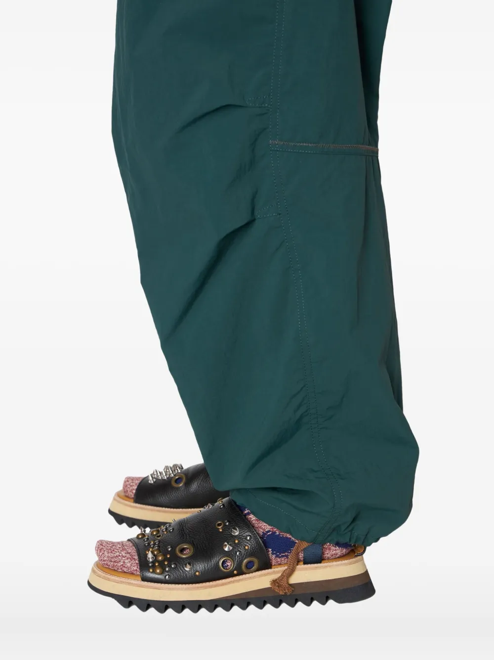 Kolor Broek met zak met knoopsluiting Groen